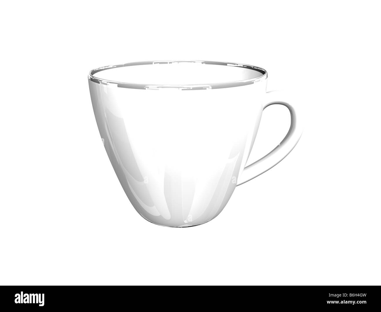 Tasse Kaffee auf weißem Hintergrund Stockfoto