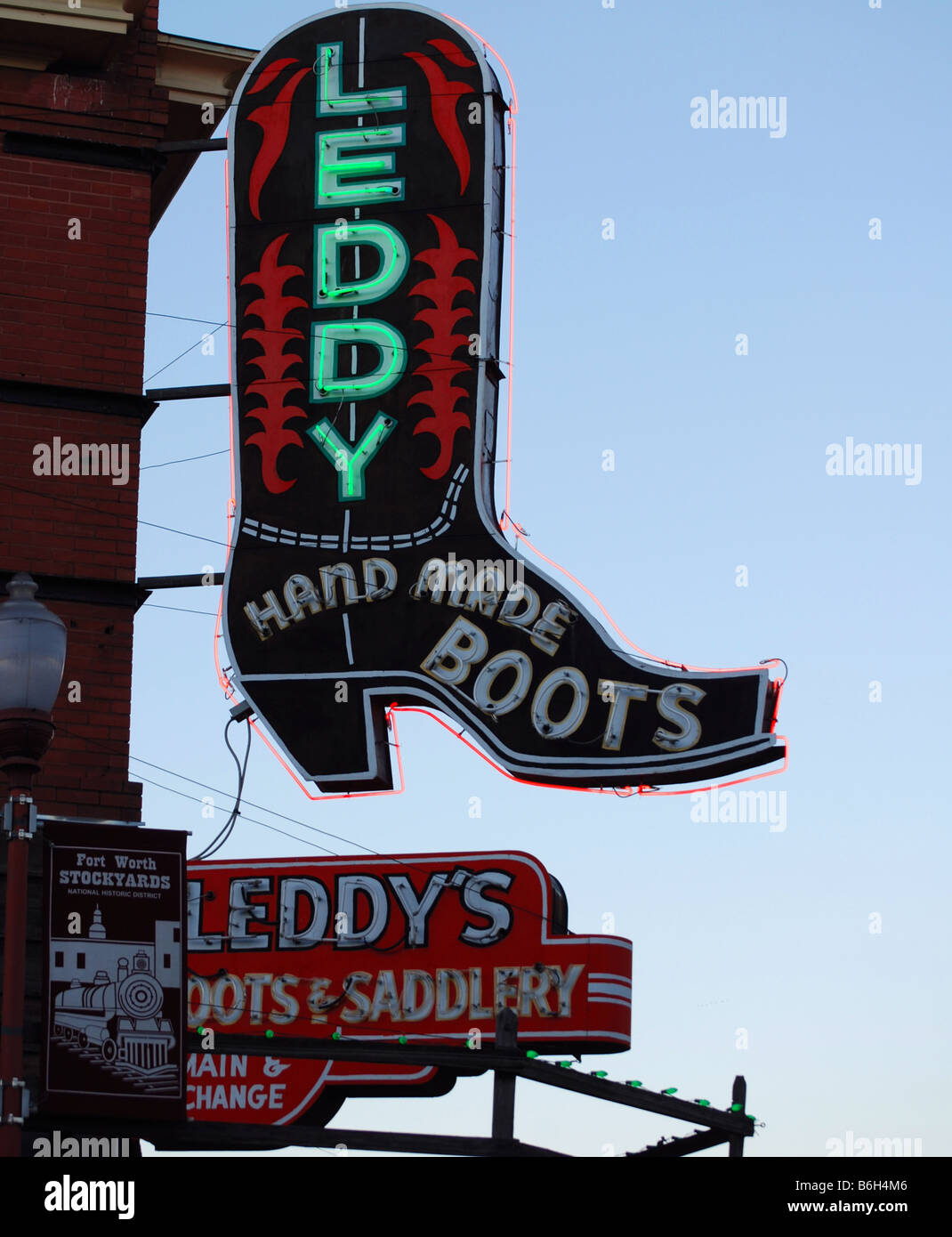 Leddy handgemachte Stiefel in Fort Worth, Texas Stockfoto