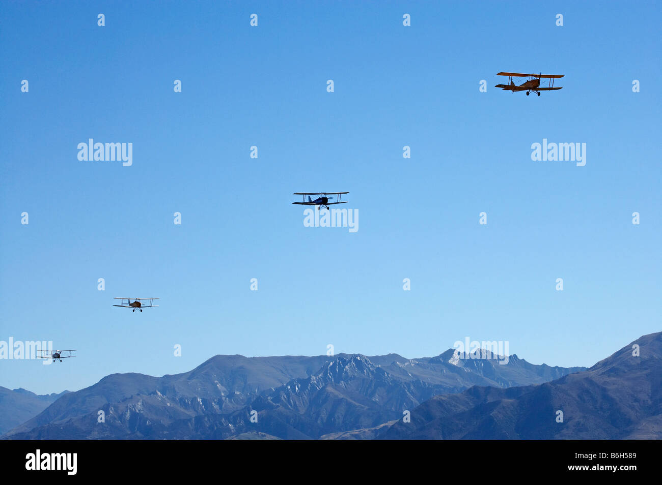 De Havilland DH 82A Tiger Moth Doppeldecker Stockfoto