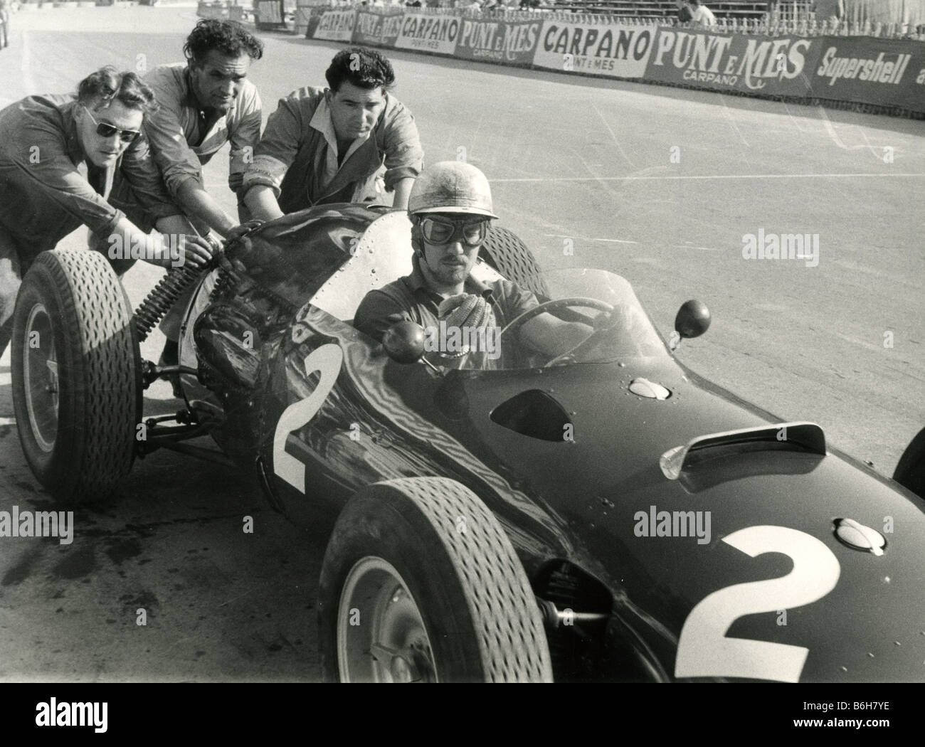 JOAKIM BONNIER schwedische Rennfahrer in der BRM 1959 Stockfoto