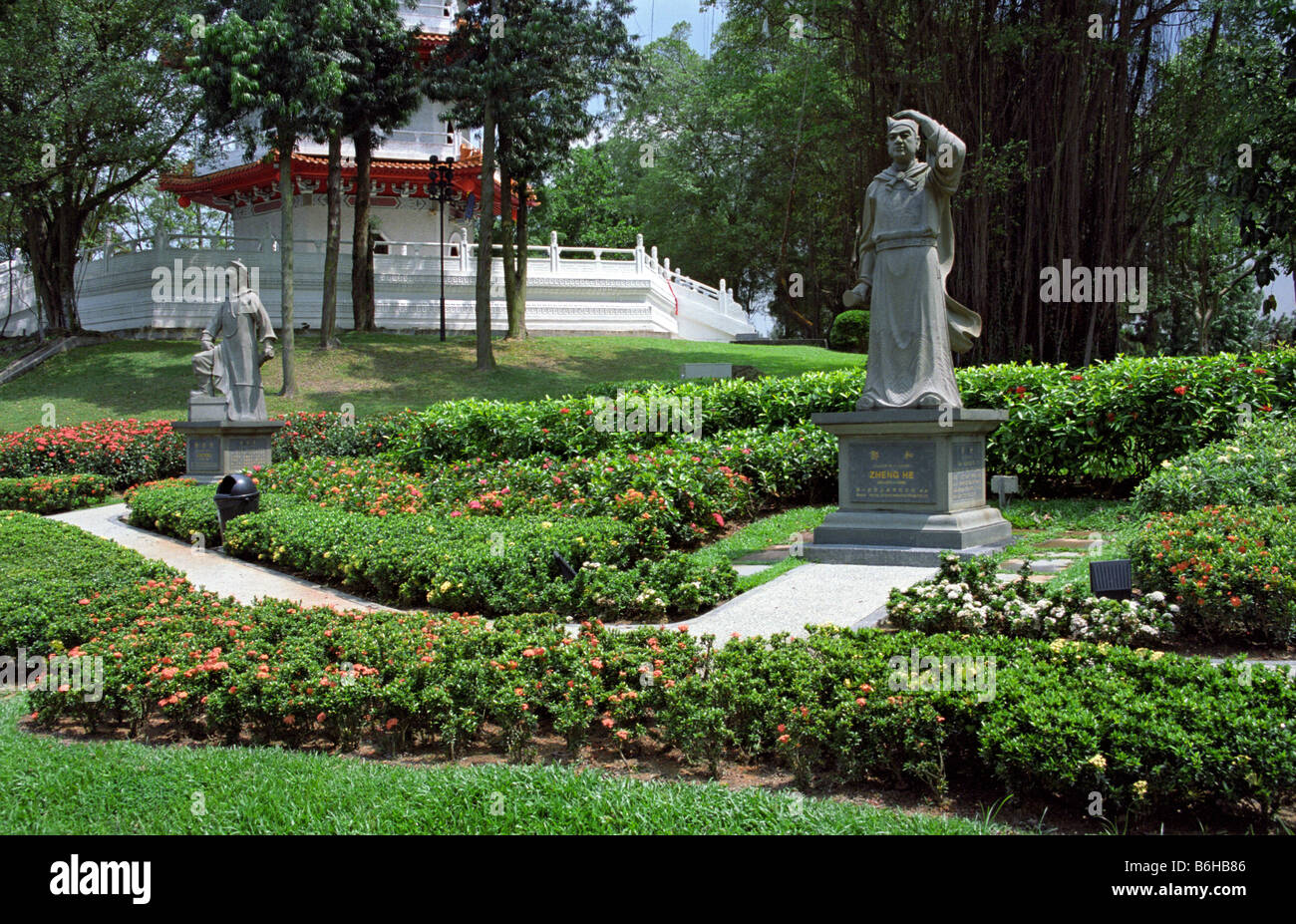 Statue von Zheng He, chinesischer Garten, Singapur Stockfoto