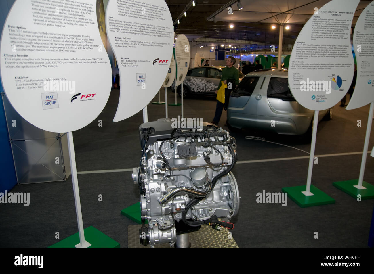 Erdgas befeuerten Motor auf Ausstellung in Climate Change Conference Poznan 2008 Stockfoto
