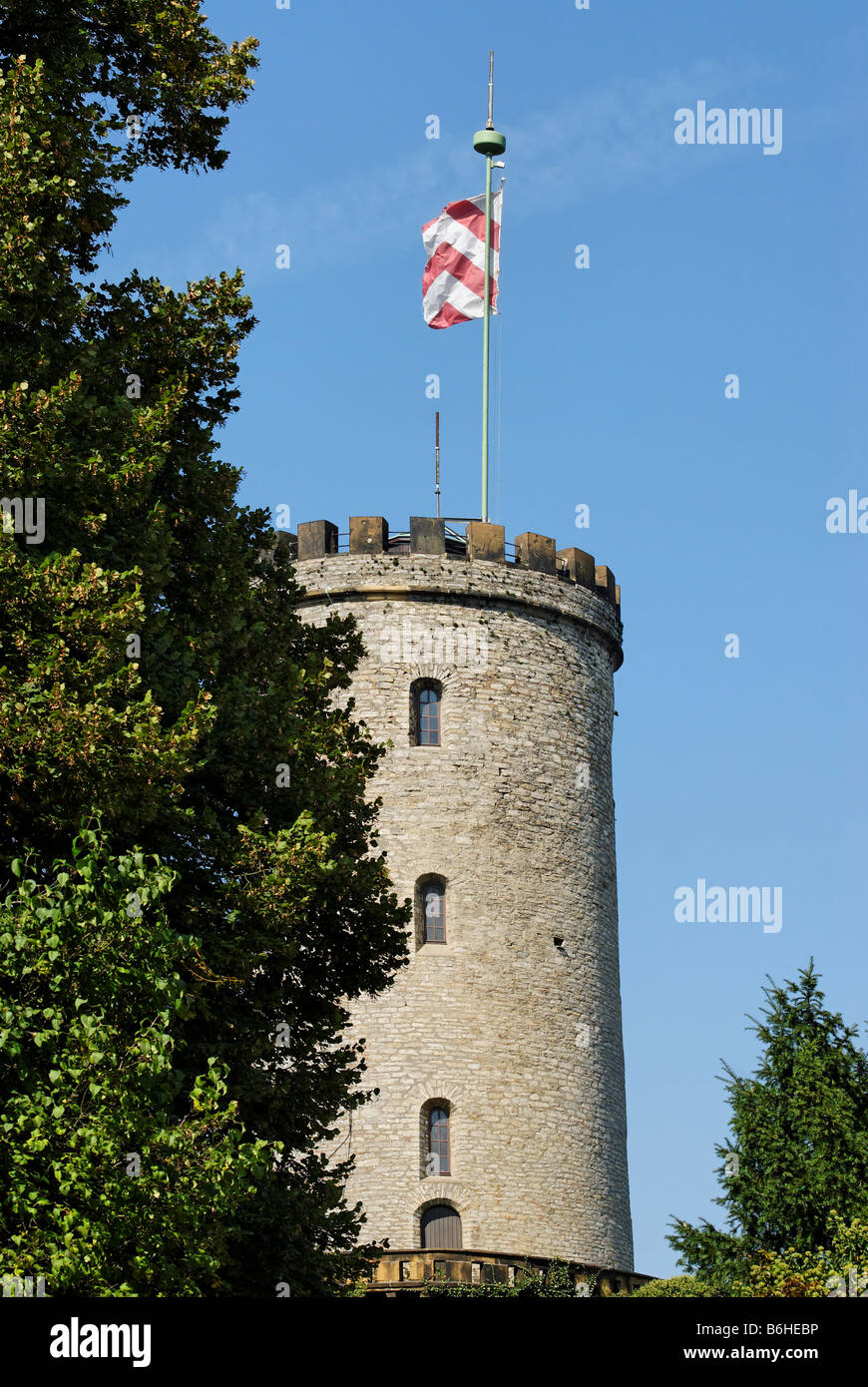 Turm der Burg Sparrenburg in Bielefeld City Deutschland Stockfoto
