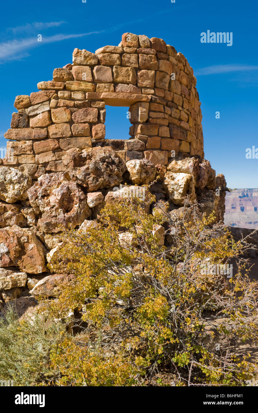 Artefakte der alten Wachturm am Wüste anzeigen Arizona Grand Canyon National Park Stockfoto