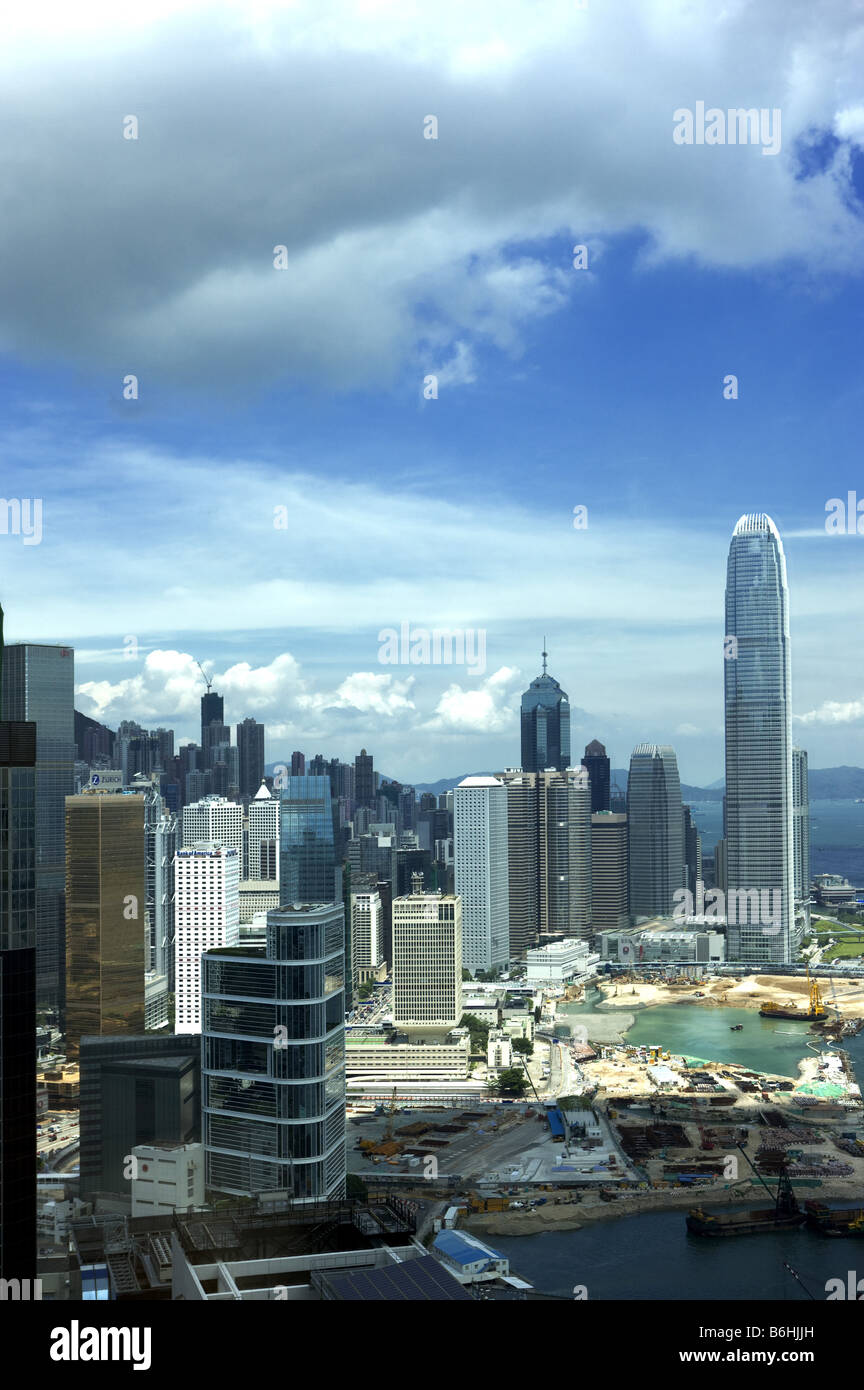 Hong Kong Stadtbild im Laufe des Tages bewölkt Stockfoto