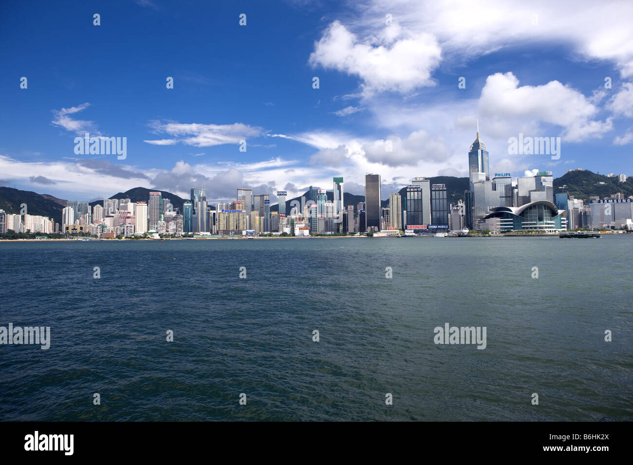 Victoria Harbour Stadtbild während der Tag Hong Kong Stockfoto