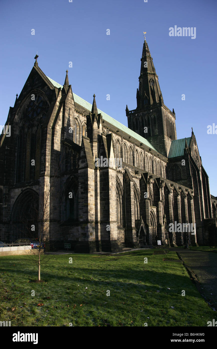 Stadt in Glasgow, Schottland. Glasgow Cathedral, die High Kirk of Glasgow und eine Kathedrale Kirche von Schottland ist. Stockfoto