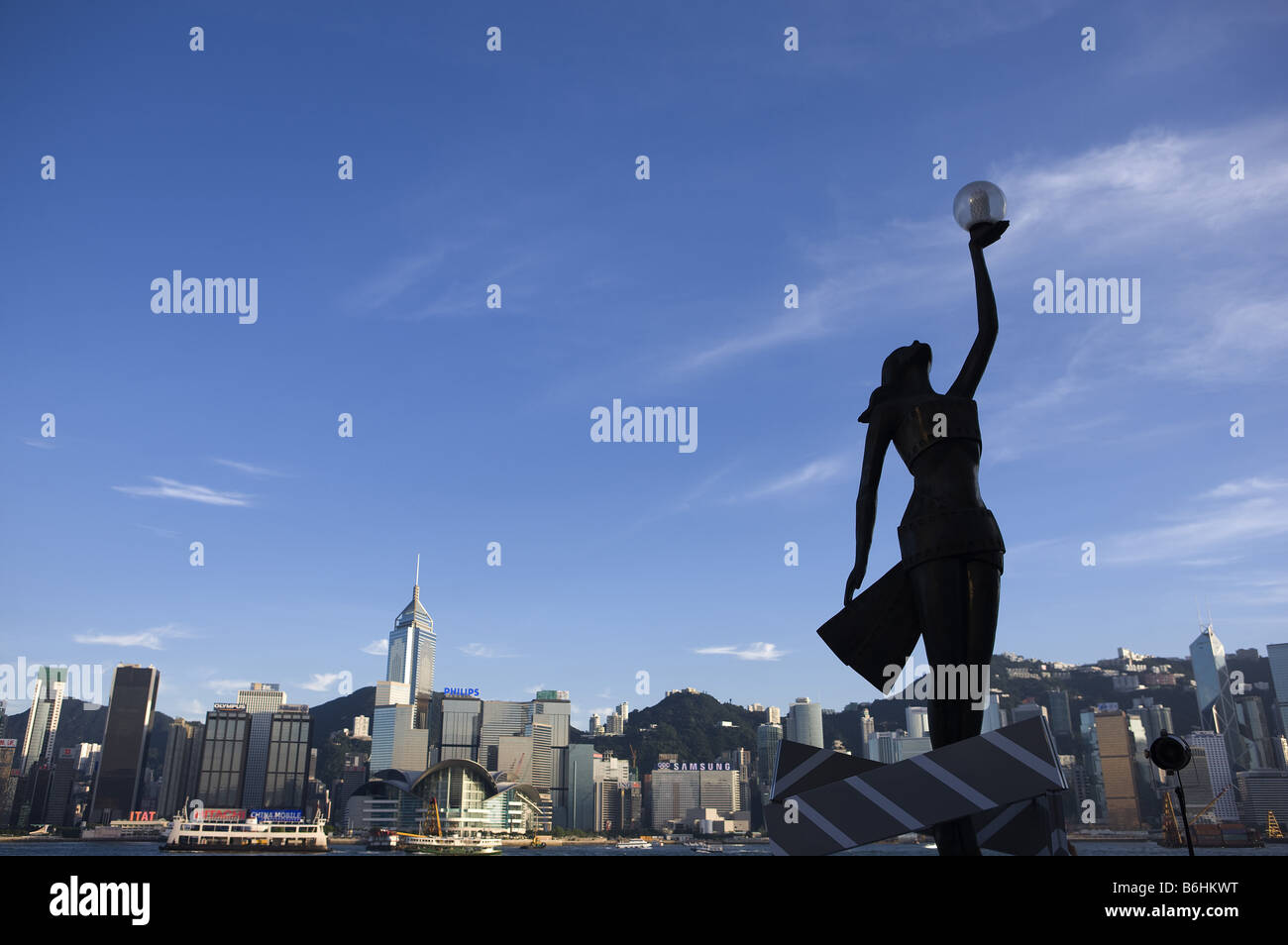 Eine Statue in der Avenue of Stars Tsim Sha Tsui Hong Kong Stockfoto