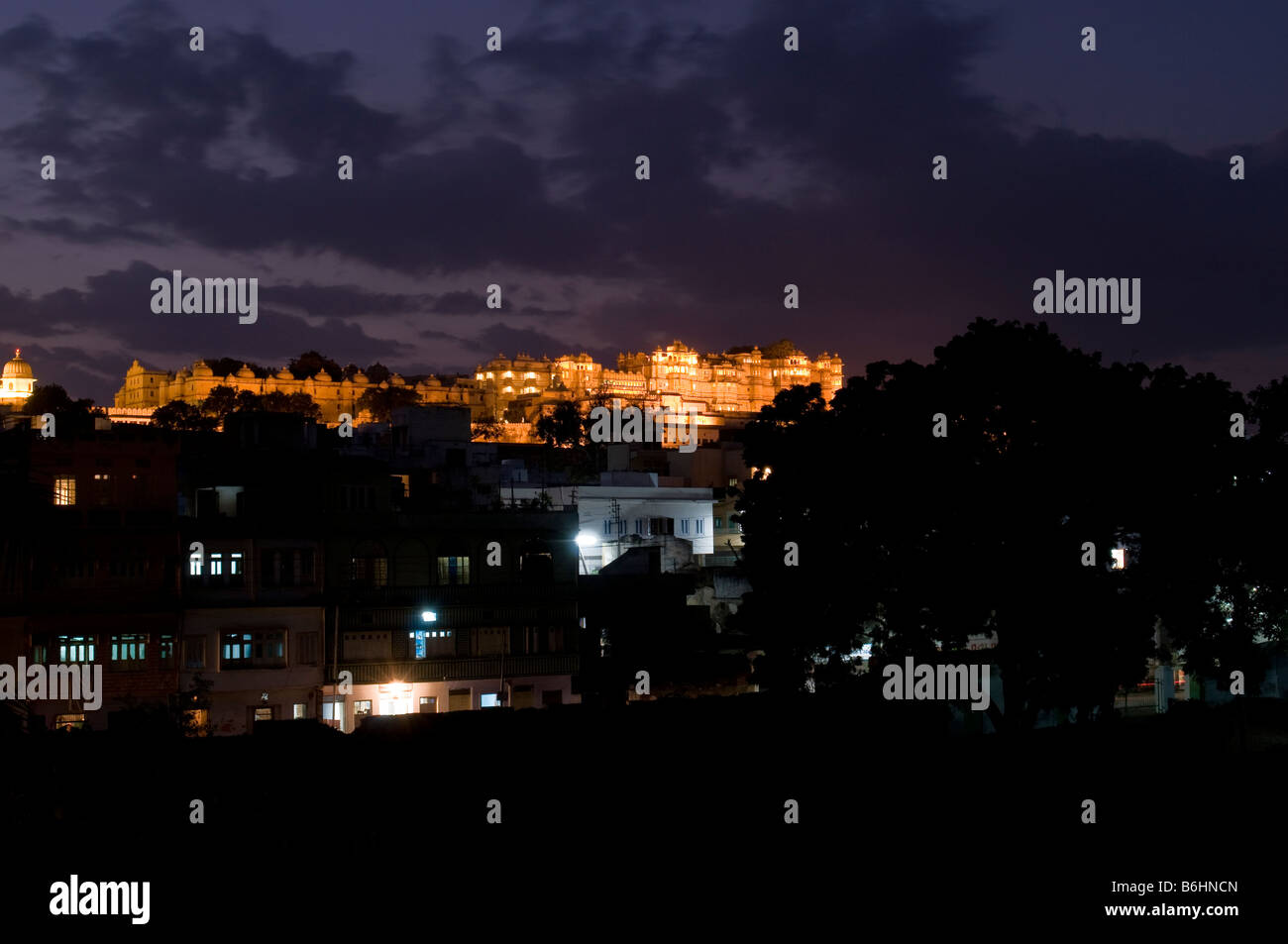 Stadtschloss. Udaipur. Rajasthan. Indien Stockfoto