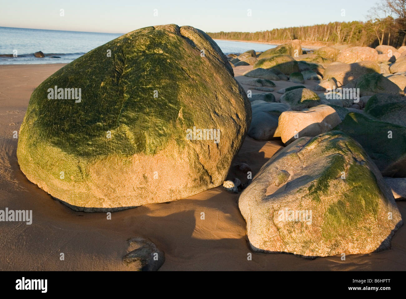 Felsen am Veczemju Küste Ostsee Vidzeme Lettland Europa Stockfoto