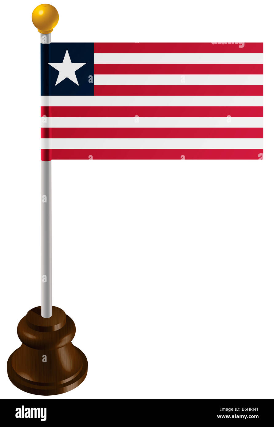 Liberia-Flagge als marker Stockfoto