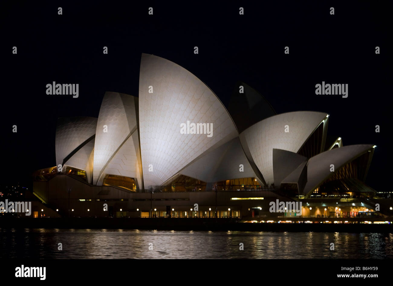 Sydney Opera House in der Nacht, Sydney, New South Wales, Australien Stockfoto