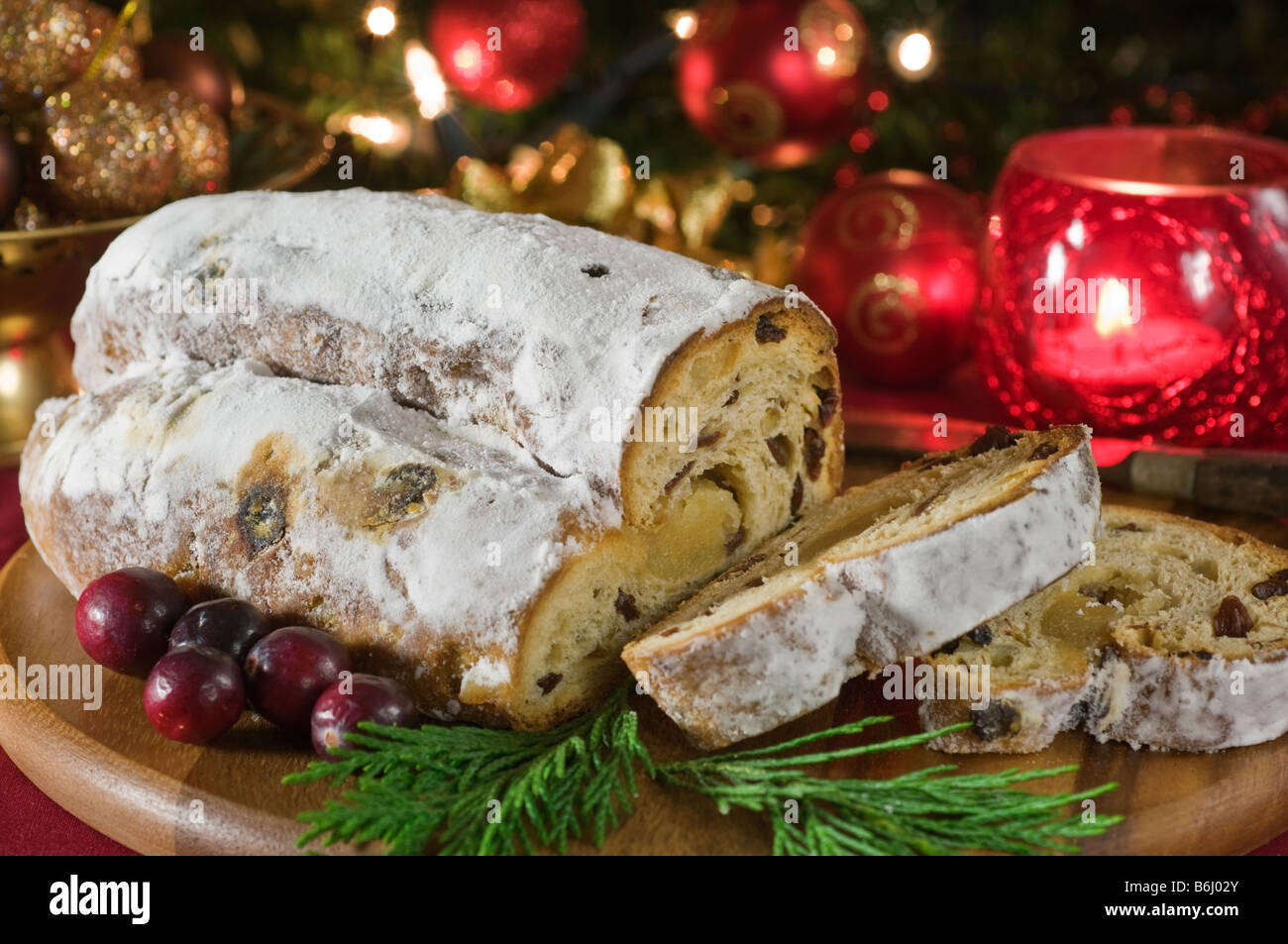 Christstollen Kuchen Stockfoto