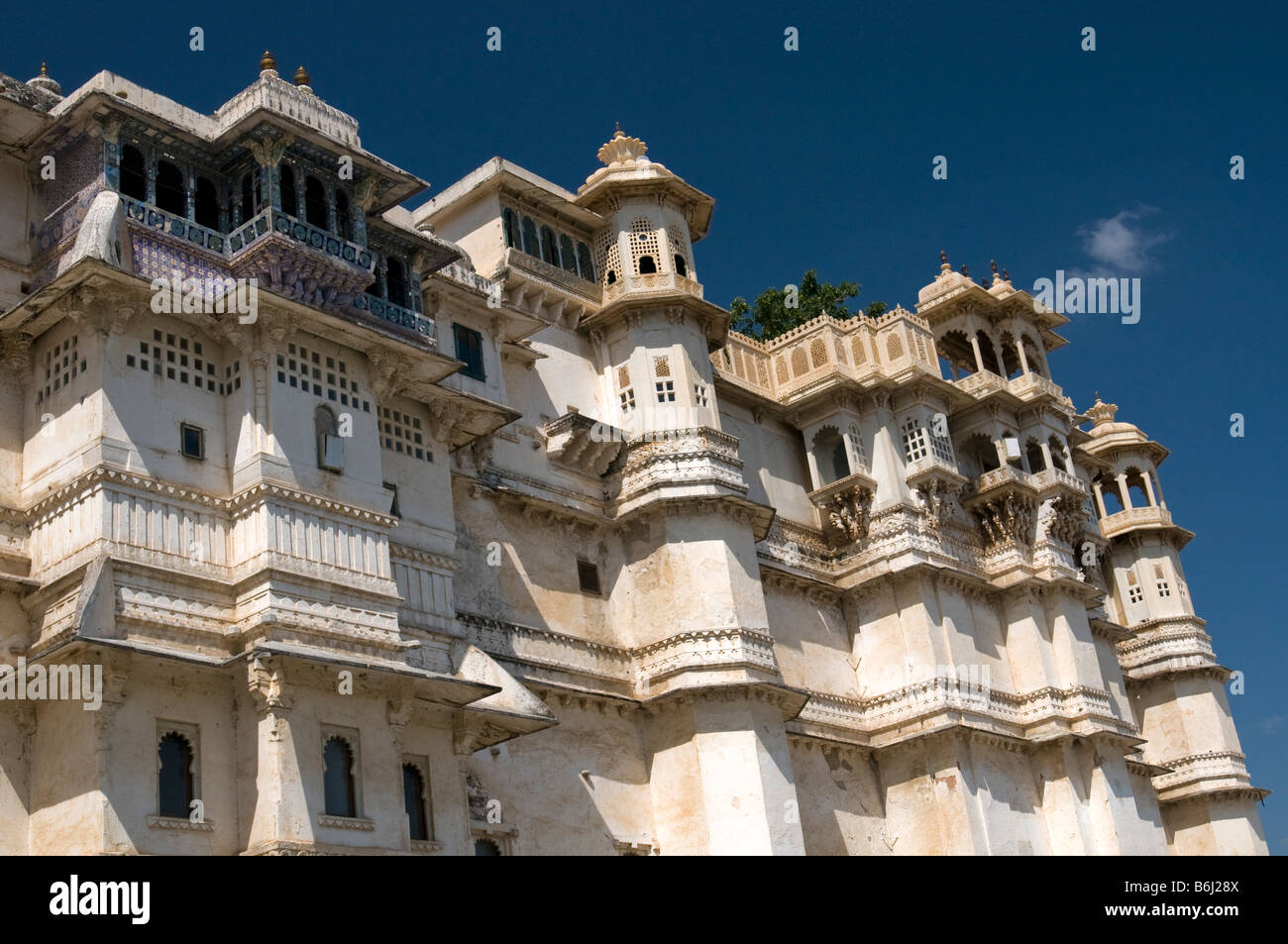 Stadtschloss. Udaipur. Rajasthan. Indien Stockfoto