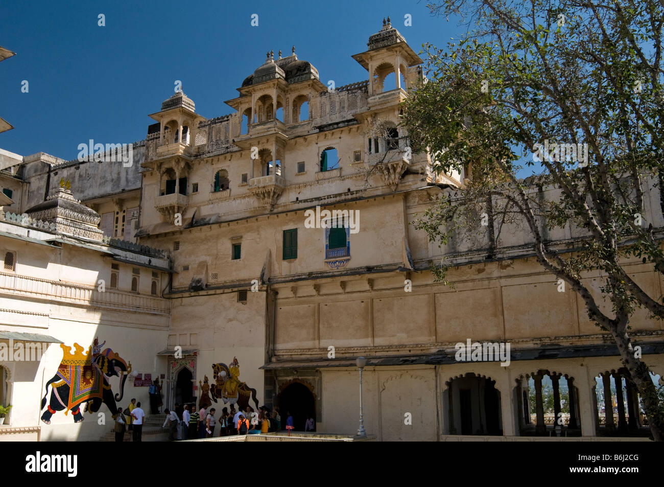 Stadtschloss. Udaipur. Rajasthan. Indien Stockfoto