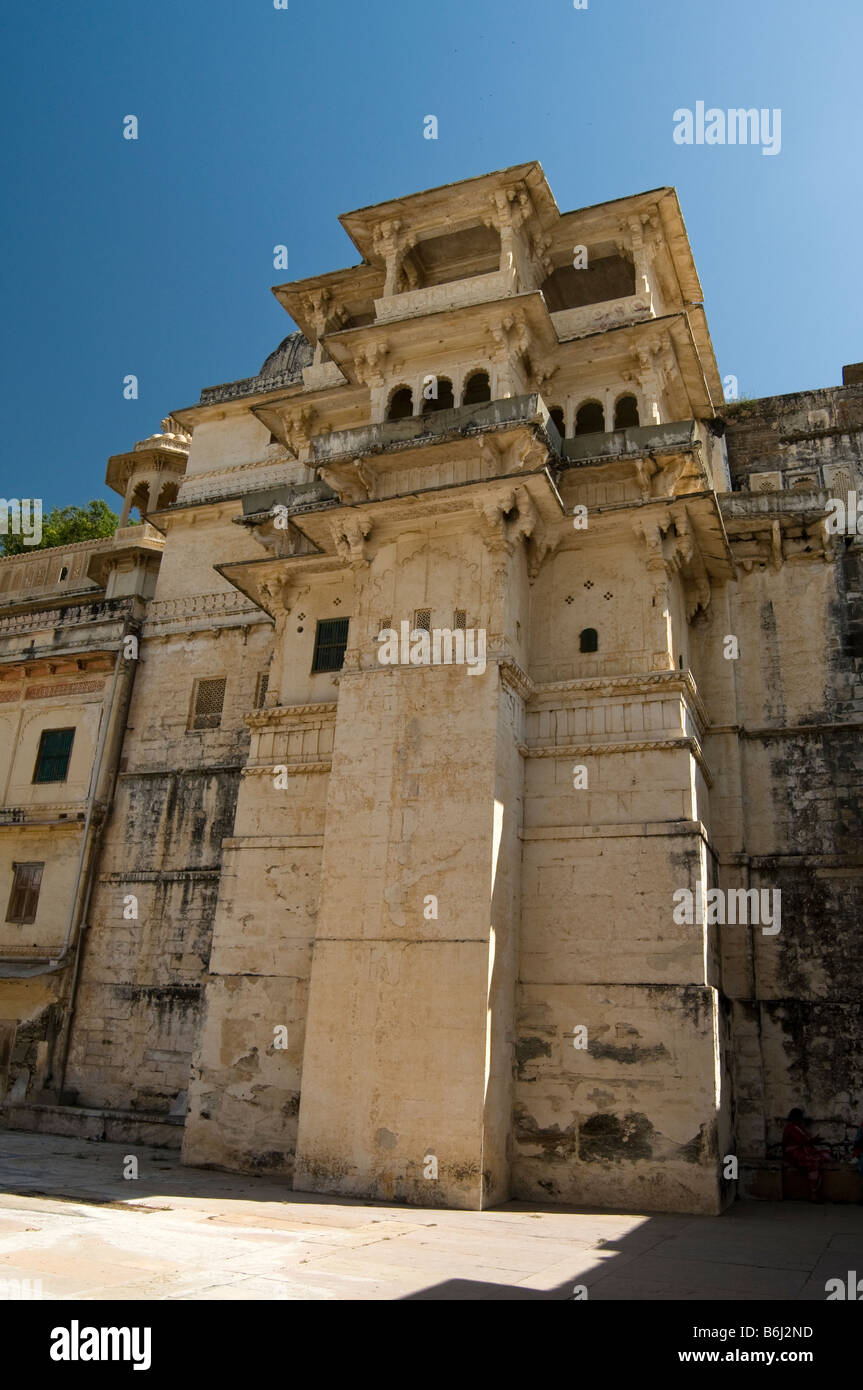 Stadtschloss. Udaipur. Rajasthan. Indien Stockfoto