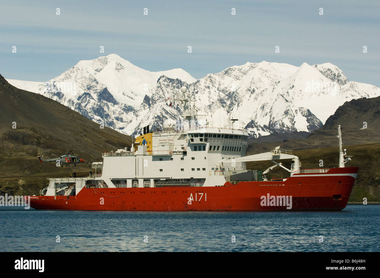 HMS Endurance königlichen Forschungsschiff, South Georgia Island, Dezember 2005 Stockfoto