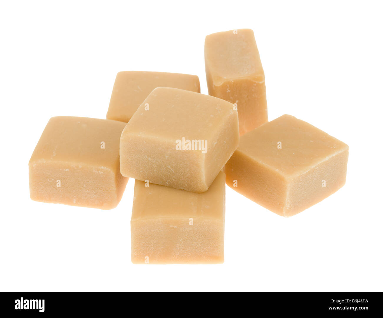Karamell Toffee Candy isoliert auf weißem Hintergrund Stockfoto