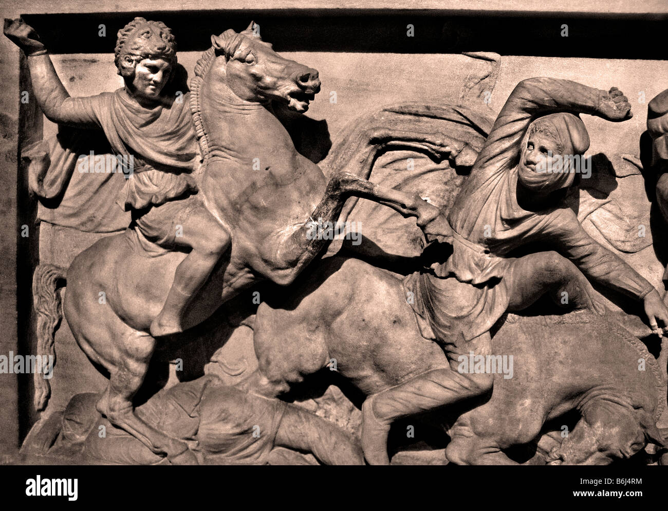 Alexander der große König von Makedonien 336 – 323 v. Chr. Sarkophag pentelischem Marmor königliche Nekropole von Sidon Kammer III 4. Jahrhundert v. Chr. Stockfoto