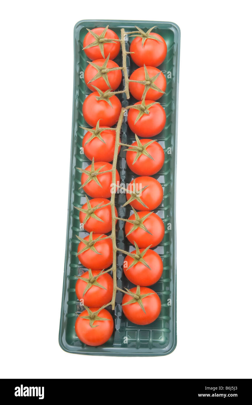 Objekt auf weißen Essen Tomaten Makro Stockfoto