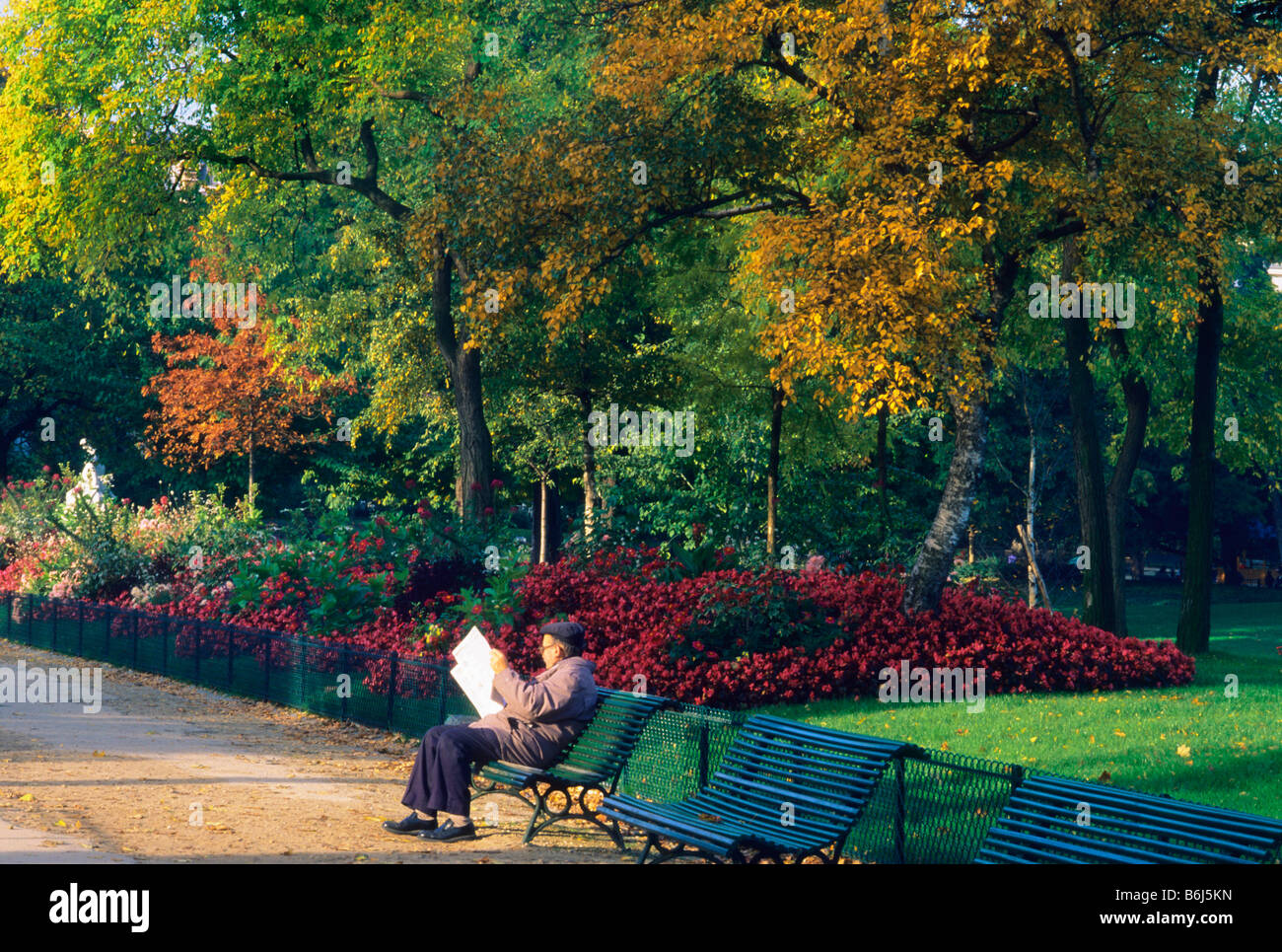 Parc Monceau in Paris Stockfoto