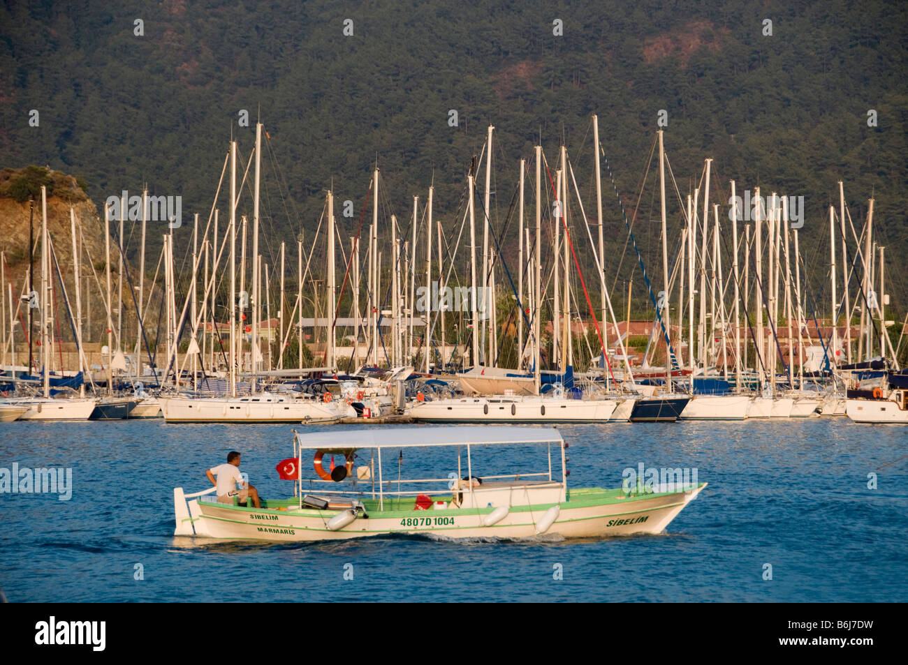 Marmaris Stadt und Marina, Türkei Stockfoto