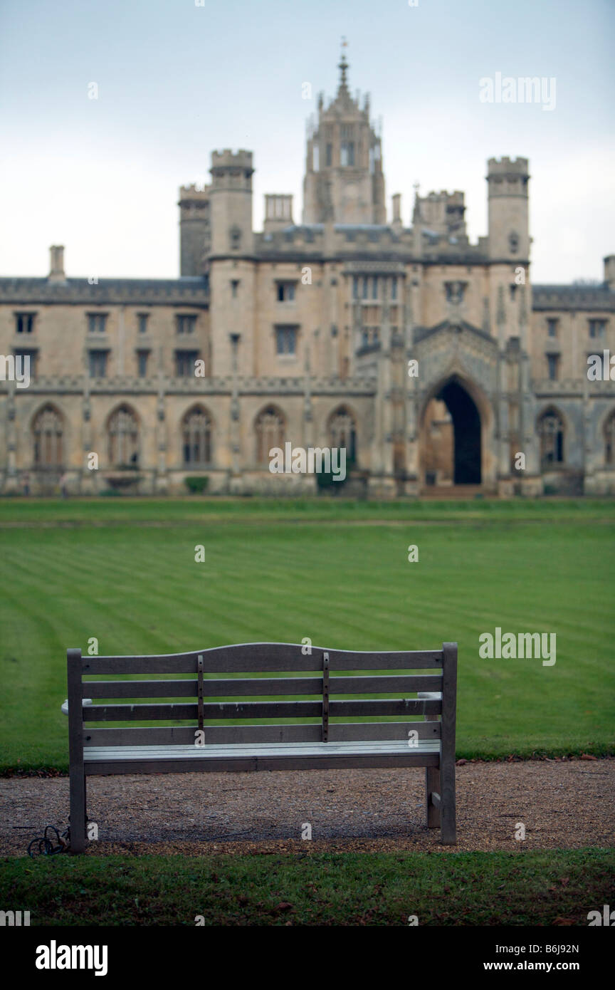 Blick auf St. Johns College der Universität Cambridge. Stockfoto