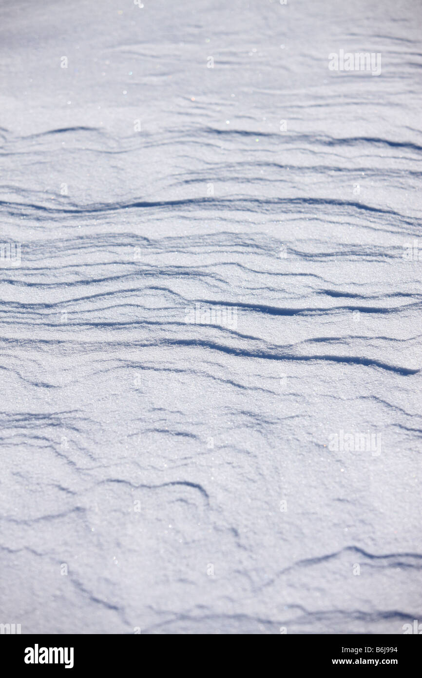 Winter Hintergrund Textur Wind geblasen Schnee closeup Stockfoto