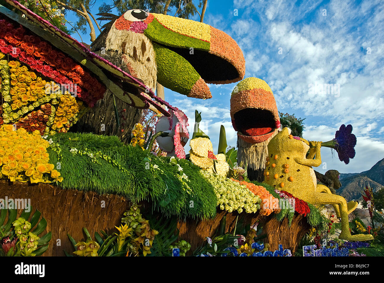 La Canada Flintridge 'Rainforest Fiesta' Schwimmer Los Angeles Kalifornien Rose Parade Turnier of Roses Parade Pasadena CA Stockfoto
