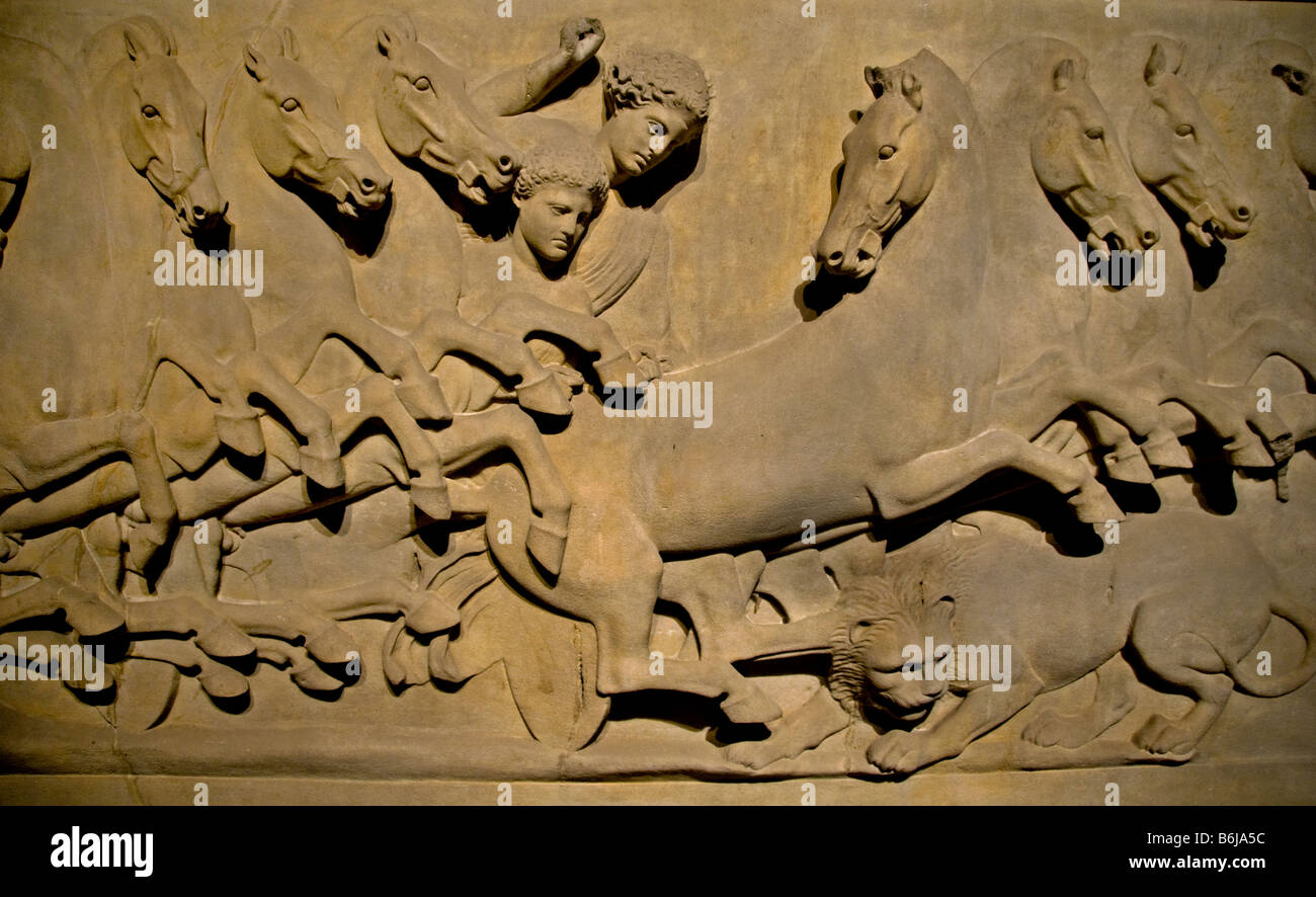 Lykische Sarkophag Paros Marmor königliche Nekropole von Sidon Kammer IV Stockfoto