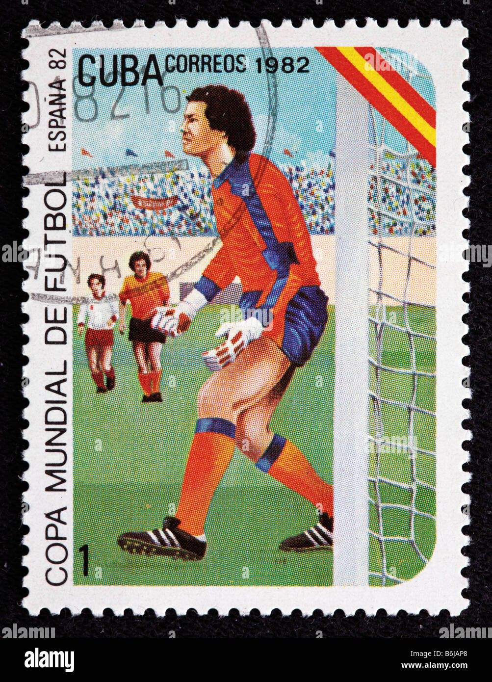 1982 FIFA World Cup, Spanien, Briefmarke, Kuba, 1982 Stockfoto