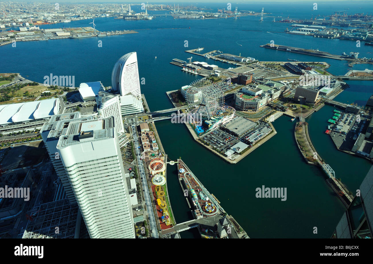 Das Minato Mirai Waterfront und Hafenblick, Yokohama JP Stockfoto