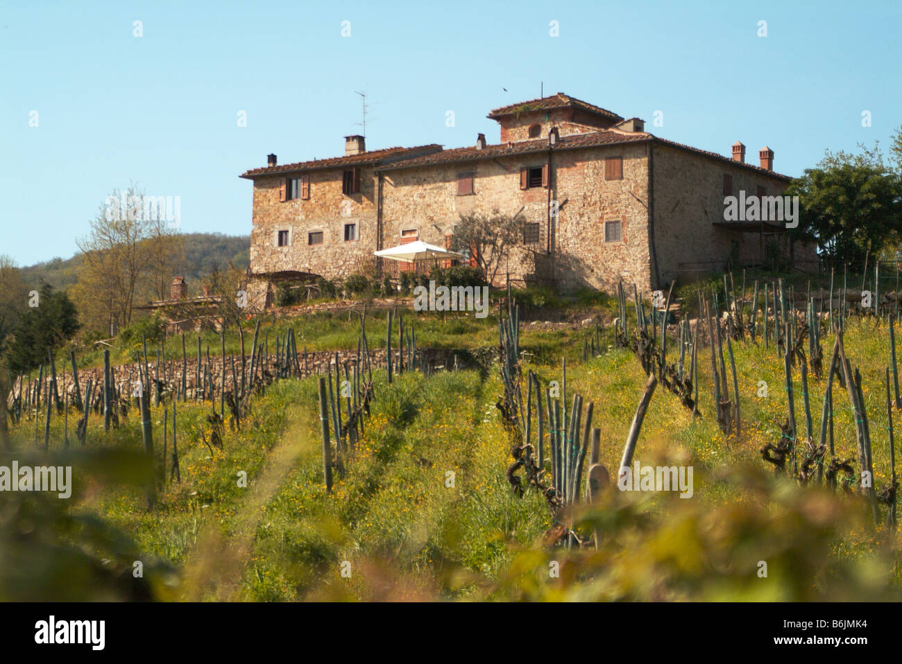 Italien, Toskana, Greve, Poggio Asciutto, einem Bauernhof Bed &amp;  Breakfast Bauernhof Stockfotografie - Alamy