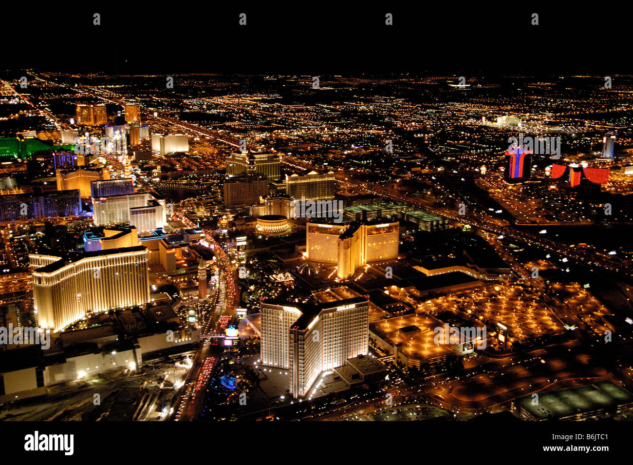 Las Vegas Luftaufnahme eines Luftschiffes entnommen Stockfoto