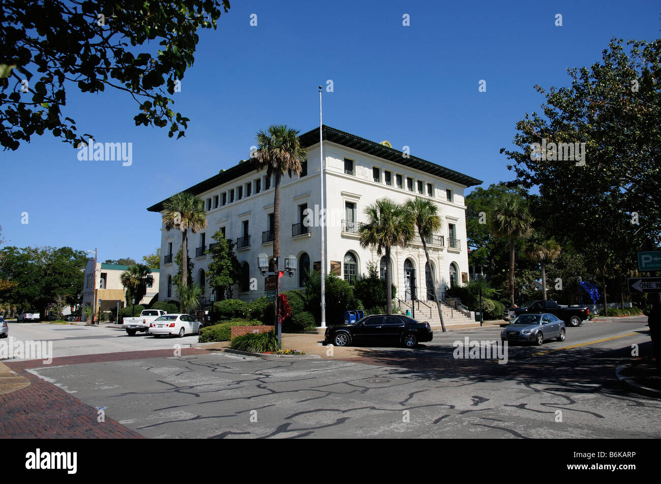City Center Eigenschaften und die berühmten alten Postgebäude in Fernandina Beach Florida USA Stockfoto