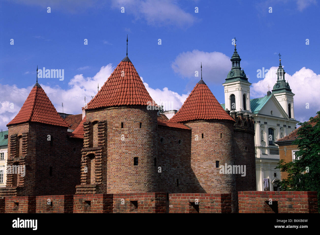 Polen, Warschau, Barbican Towers Stockfoto