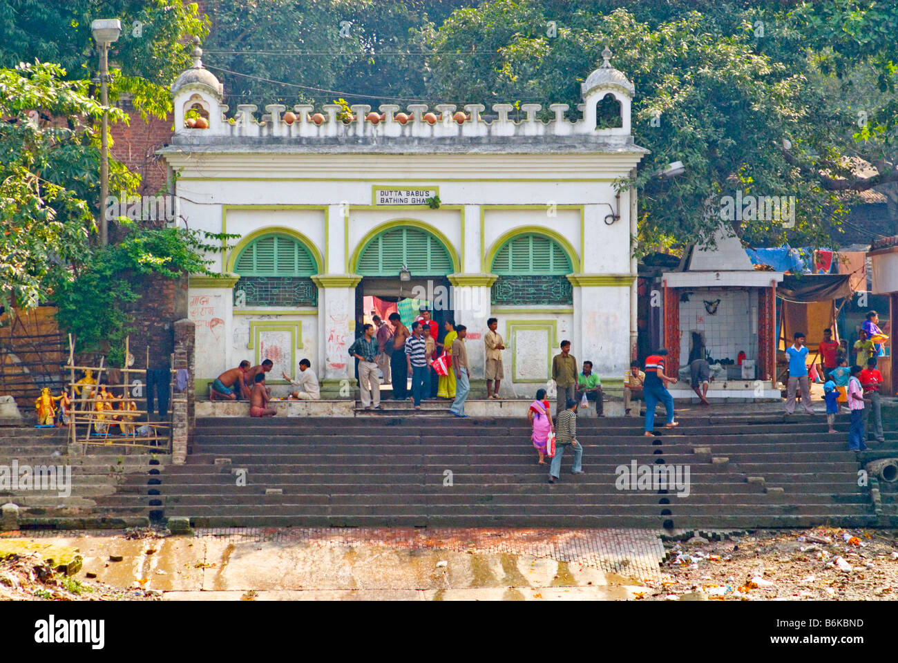 Dutta Babu Baden Ghat am Fluss Hooghly in Kolkata, Indien Stockfoto