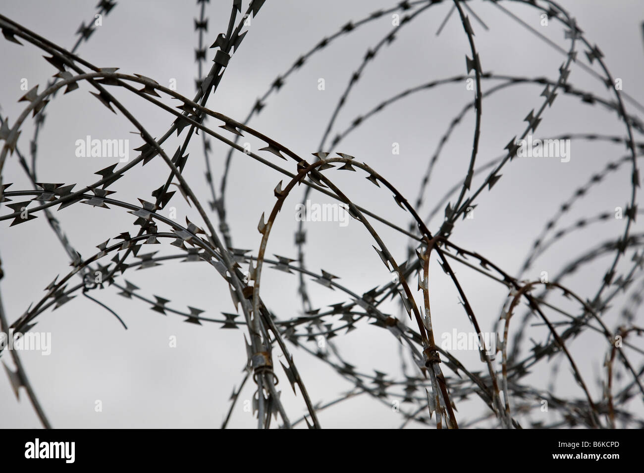 Eine Spule von Stacheldraht, England. Stockfoto