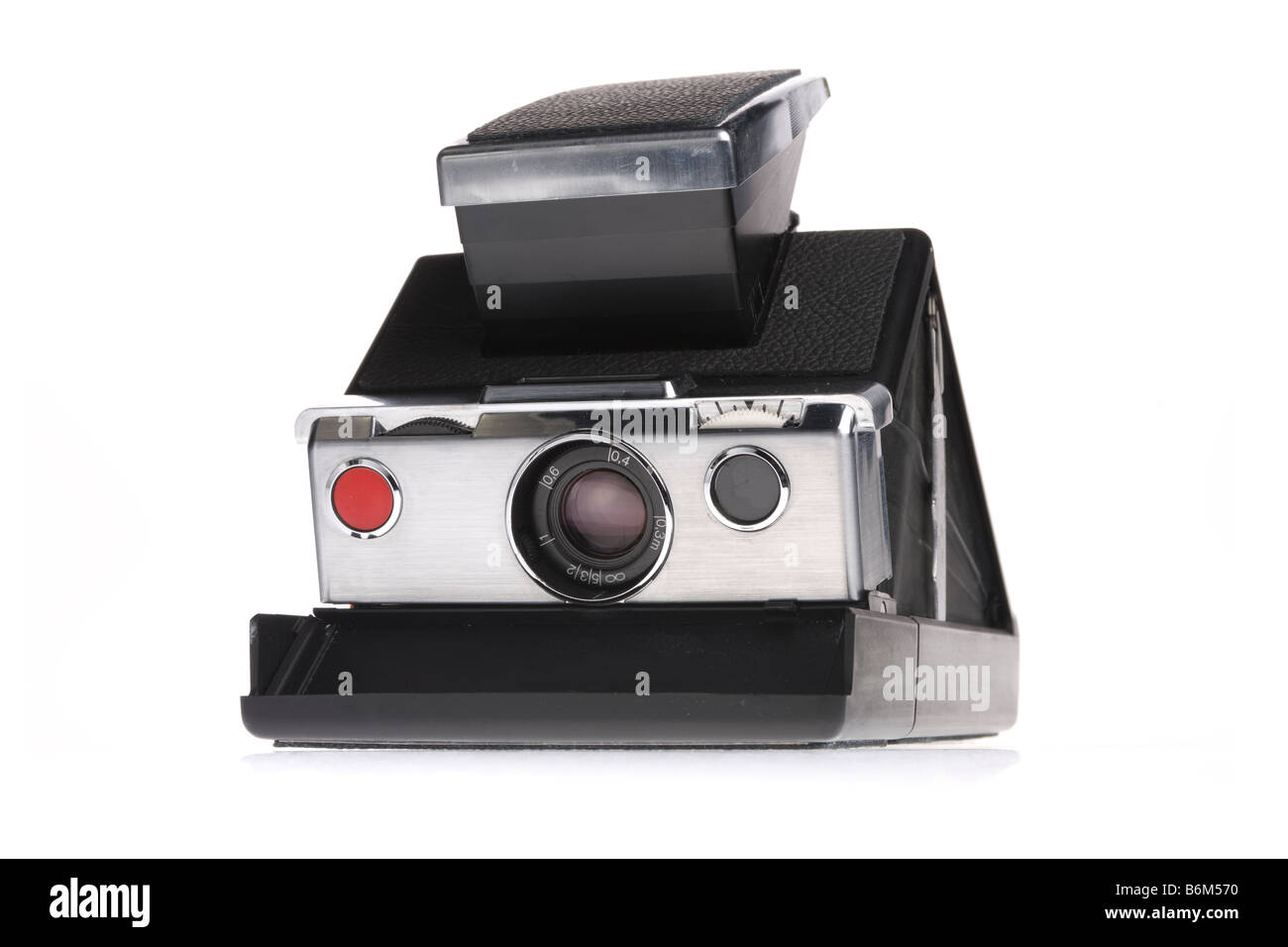 Klassische schwarze Vintage Polaroid Sofortbildkamera isoliert auf weißem  Hintergrund Stockfotografie - Alamy
