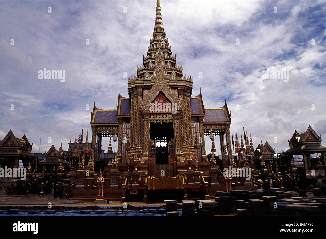 Die Royal-Scheiterhaufen der thailändischen Prinzessin Galyani Vadhana, Sanam Luang, Bangkok, Thailand Stockfoto