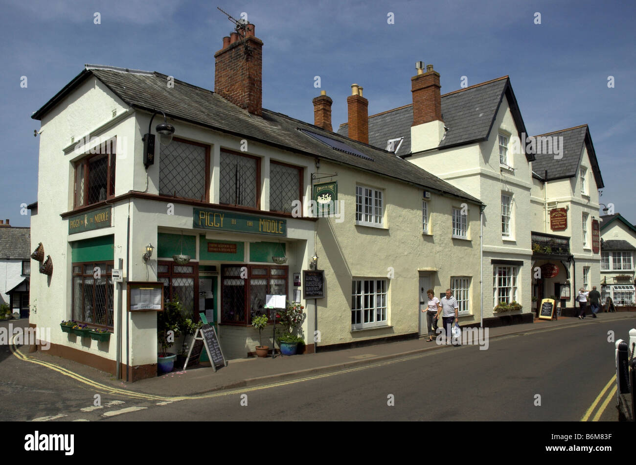 Ein altes Gebäude in Porlock in Somerset Stockfoto