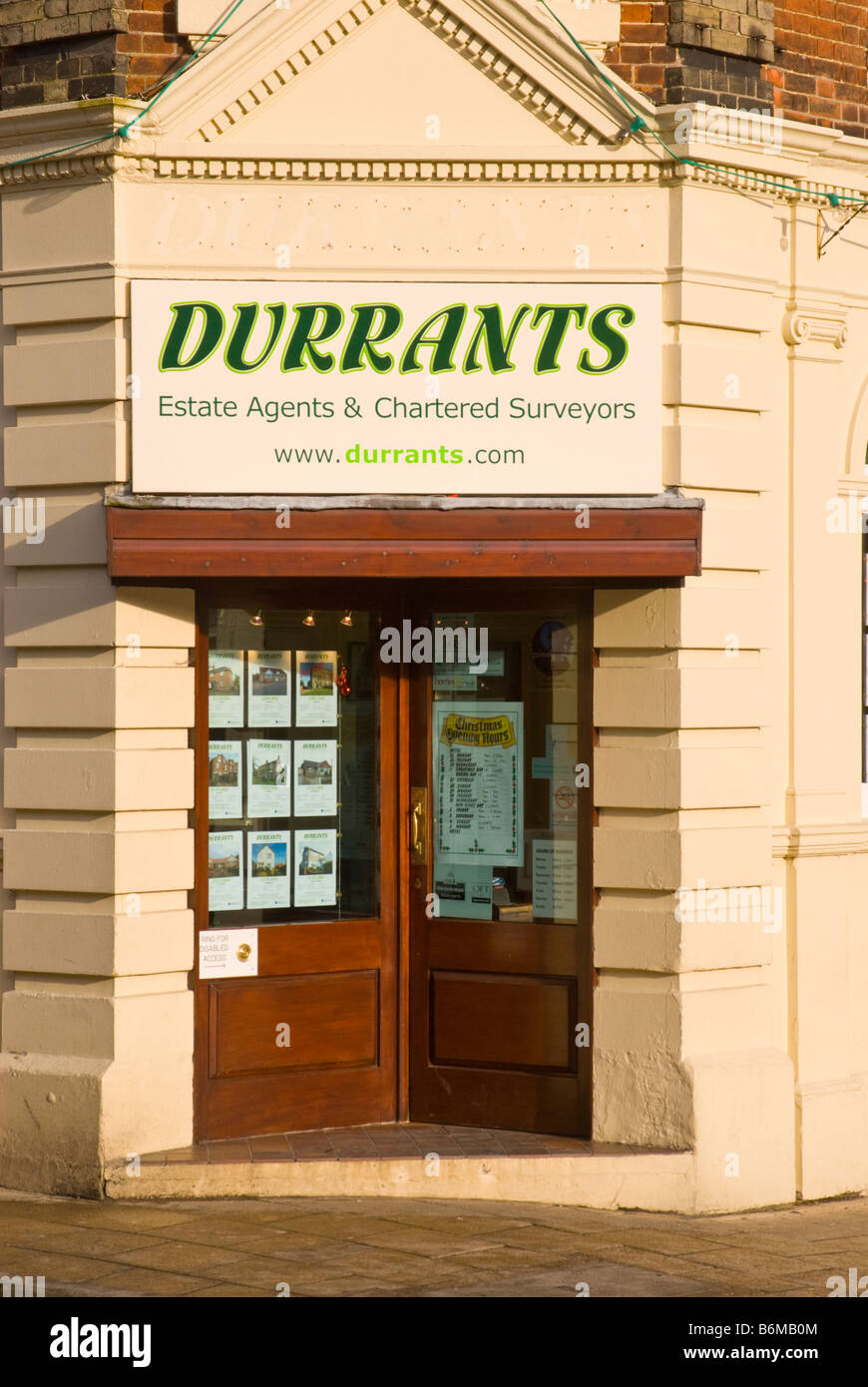 Durrants Immobilienmakler & chartered Surveyors in der Stadt Beccles, Suffolk, Uk Stockfoto