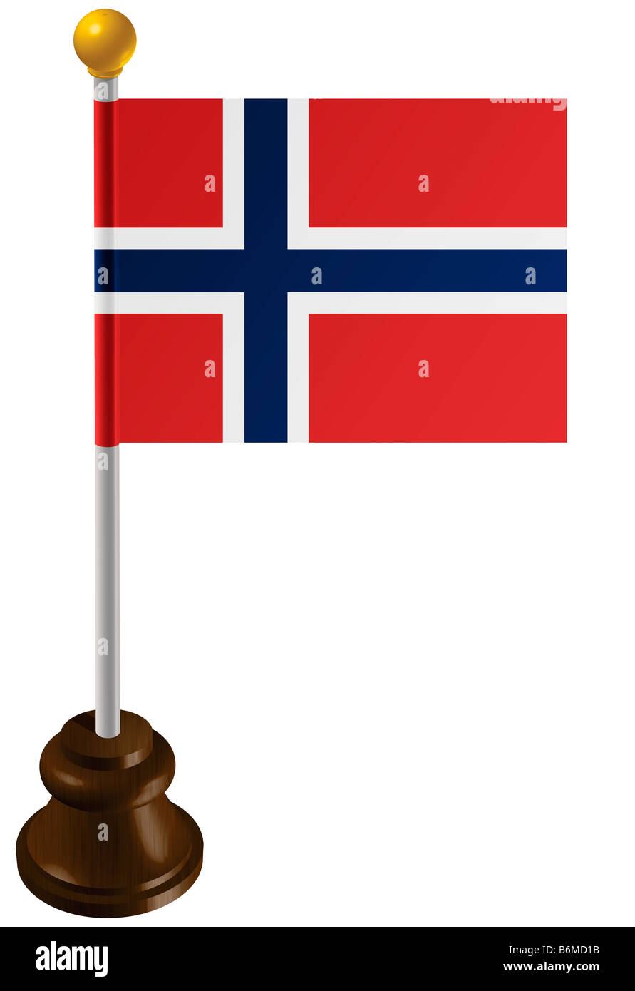 Norwegen-Flagge als marker Stockfoto