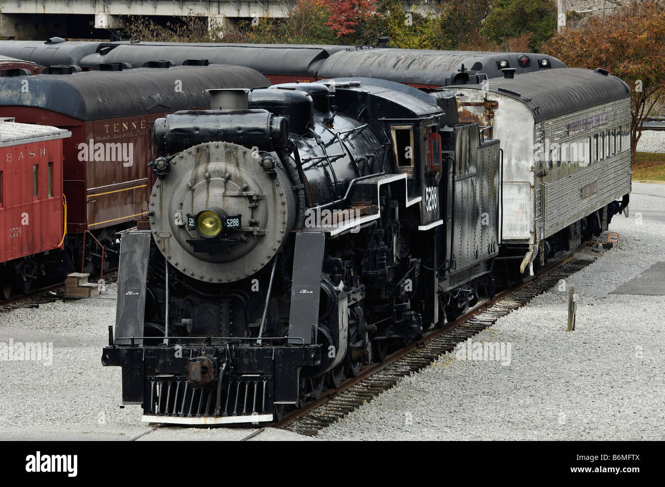Dampflokomotive im Tennessee Valley Railroad Museum in Chattanooga, Tennessee Stockfoto