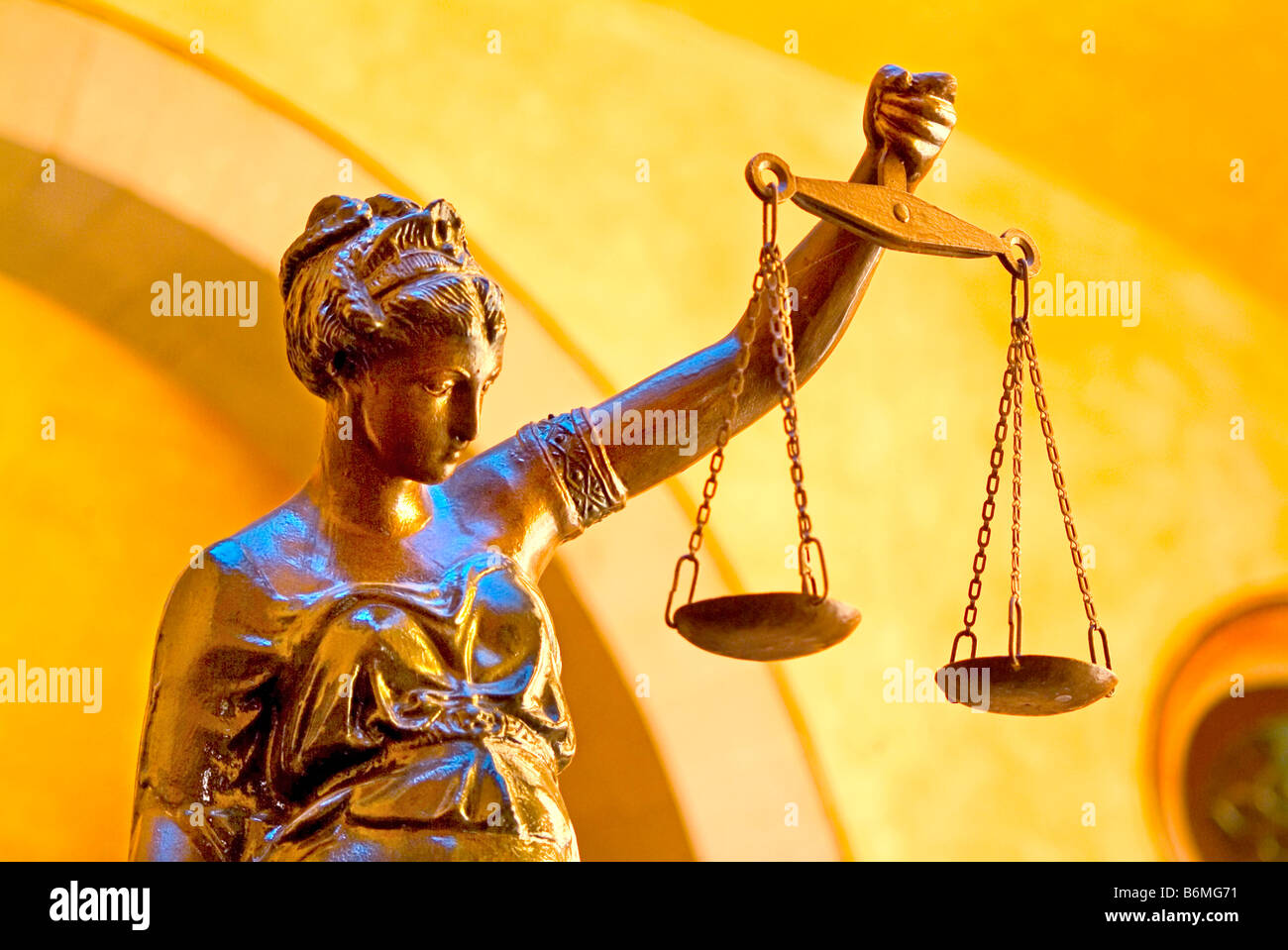 Statue der Justitia mit Waage der Gerechtigkeit Queretaro Bundesstaat Guanajuato Mexiko Stockfoto