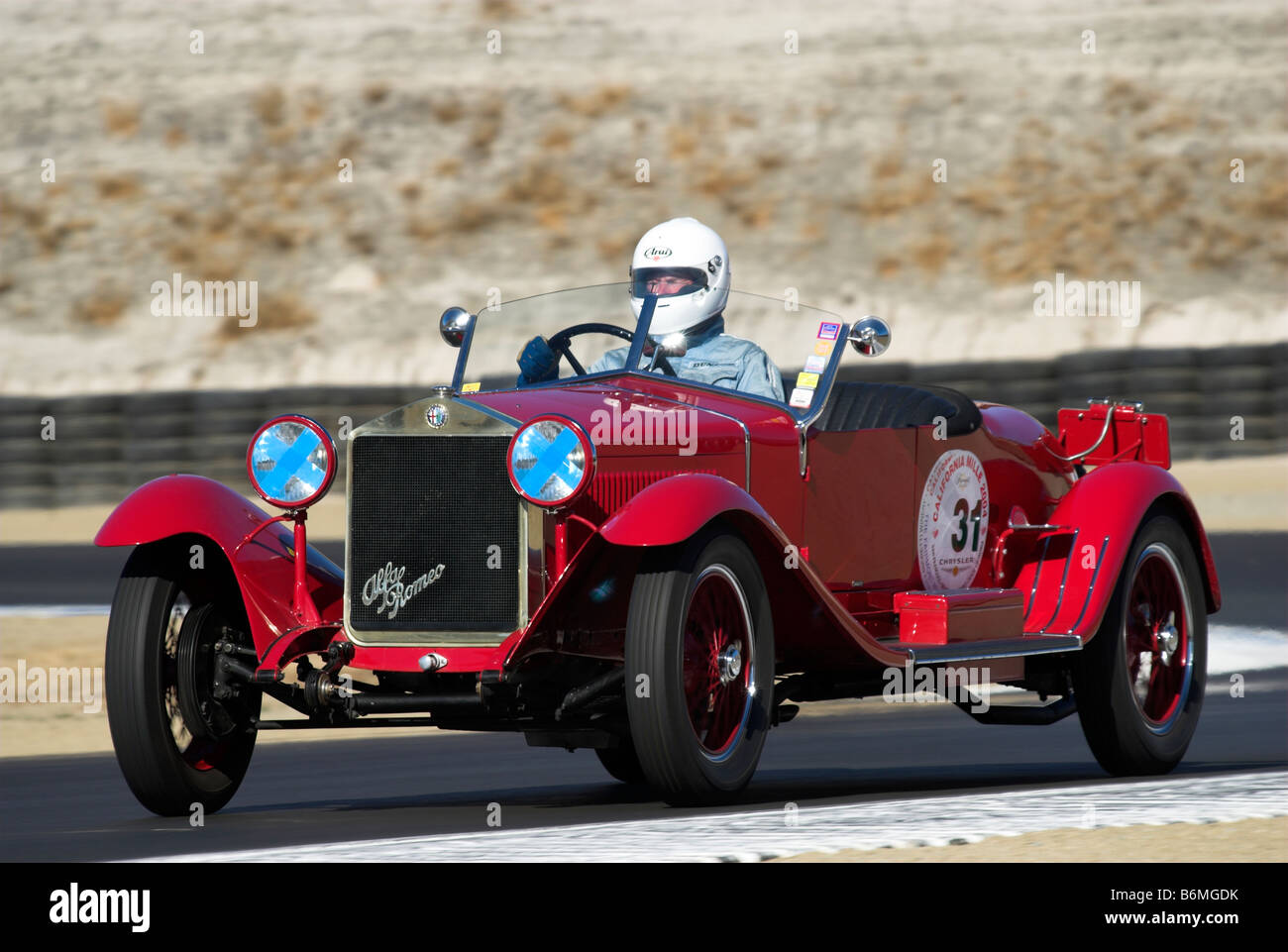 Eine 1928 Alfa Romeo 6C 1500 ZS an die historischen Autorennen Monterey, Monterey, Kalifornien, USA Stockfoto