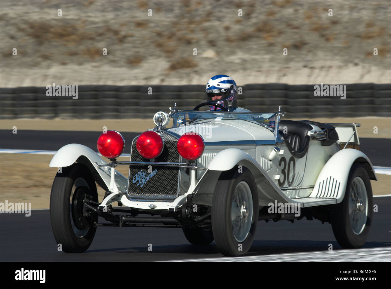 Ein 1930 Alfa Romeo GS Zagato auf der historischen Autorennen Monterey, Monterey, Kalifornien, USA Stockfoto