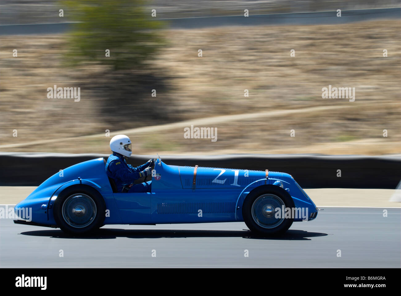 Eine 1946 Delage D6 bei historischen Autorennen Monterey in Monterey, Kalifornien, USA Stockfoto