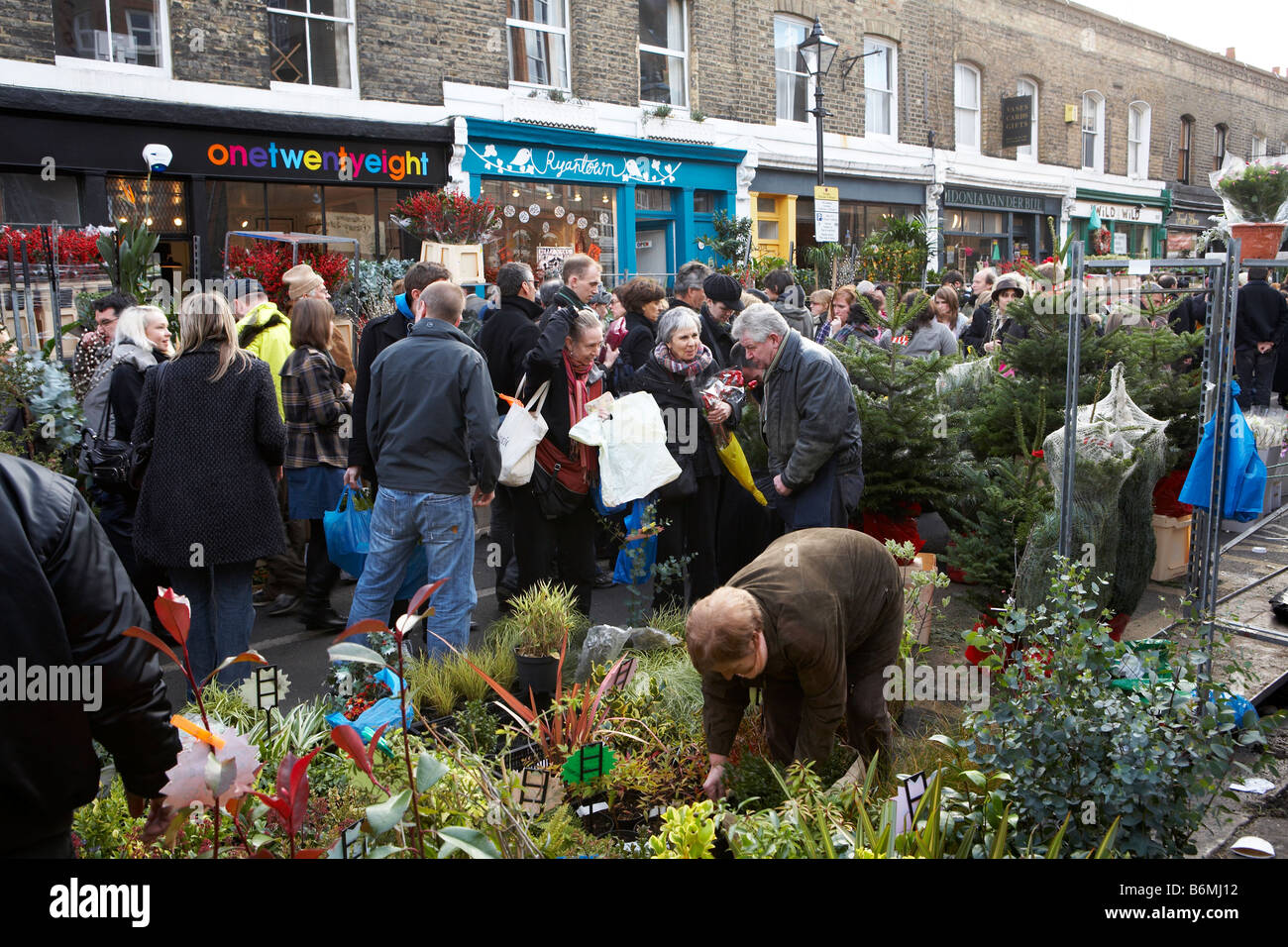 COLUMBIA ROAD MARKET LONDON EASTEND Stockfoto