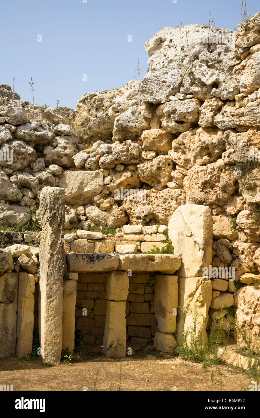Teil der Ggantija Tempel, Xaghra, Gozo, Malta Stockfoto